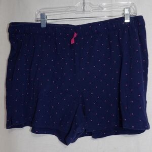 Women's Polo Shorts 2X Blue Polka Dot Pockets